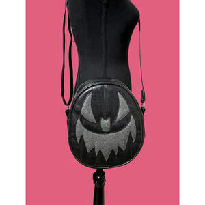 Love Pain & Stitches Pumpkin Bag Black Glitter